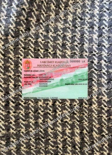 Hungary certificate proof of residence photolook FRONT